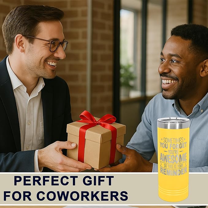 Spotted Dog Company Inspirational Tumbler, Inspirational Gifts for Men Dad Father Wife Sister Women, Birthday For Him Her, You?셱e Awesome Tumbler, Teacher Coworker Gifts 22oz Yellow