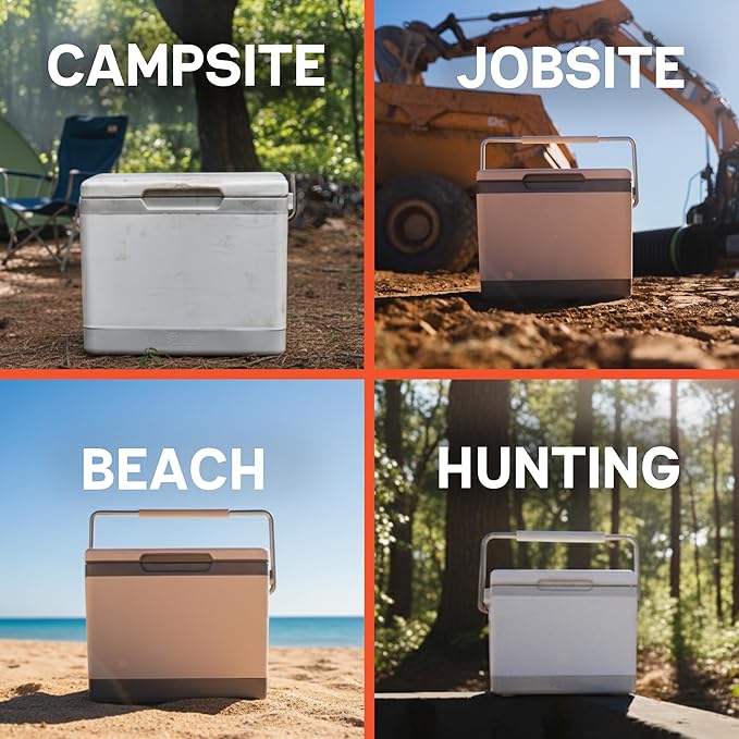 Bevanda - Verge Insulated Lunch Box - Durable Cooler with Magnetic Ice Packs - Rugged Hard Shell Lunch Cooler for Jobsite Lunches, Outdoor Adventures & All Day Temperature Control