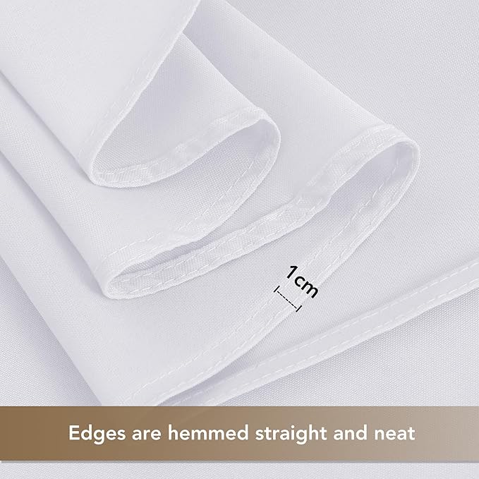 sancua Rectangle Tablecloths 6 Pack - 90x132 Inch - White Washable Fabric Cloth Table Cloth, Large Reusable Polyester Table Covers for Wedding, Party, Birthday, Banquet