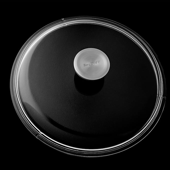 BergHOFF GEM Non-Stick 11" Saut챕 Pan 4.6qt., Stay-Cool Detachable Handle, Glass Lid, Ferno-Green, Non-Toxic Coating, Ovensafe