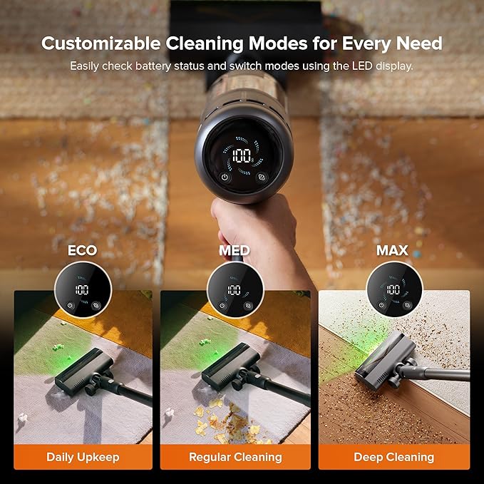 roborock H60 Hub Ultra Cordless Vacuum Cleaner with Auto-Empty Dock, Upgraded 210AW Suction Stick Vacuum Cleaners for Home and Pet Hair, 90-Min Runtime, Anti-Tangle Brush, 140째 LED Dust Detection