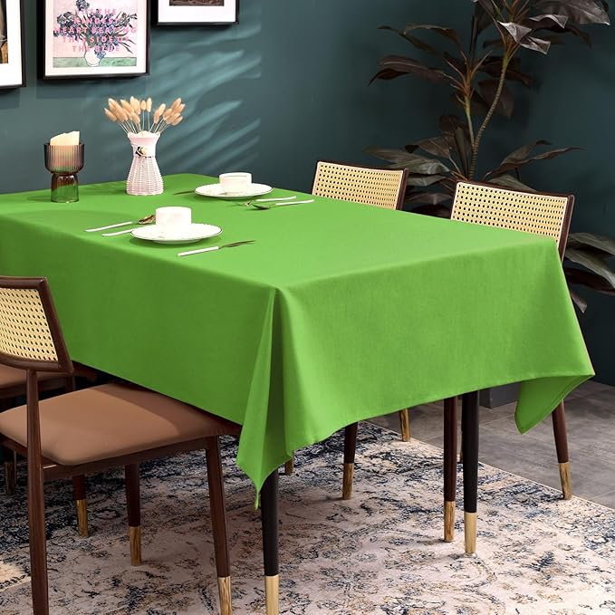 BALCONY & FALCON Table Cloth for 6 Foot Rectangle Tables ??Waterproof, Wrinkle-Free Farmhouse Tablecloth for Dining, Kitchen, Wedding, Baby Shower & Holiday Gatherings (Apple Green, 57" x 118")