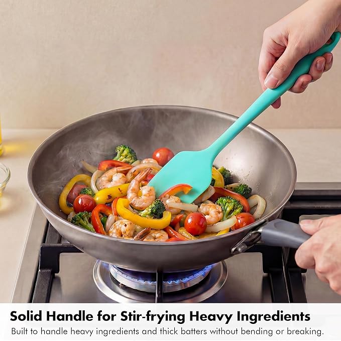 2 Pieces Silicone Spatula Set: Ironberry 600쨘F Heat Resistant Food Grade Cooking & Baking Utensils, Kitchen Flexible Nonstick Rubber Scraper for Scraping, Mixing, Scrambling, Flipping (Multicolor 2)