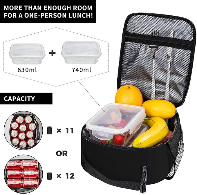 Customized Lunch Box with Photo/Name Personalized Insulated Lunch Bag for Teens Kids Adults Boys Girls Women Men, Design Your Own Lunchbox, Portable Meal Bag with Water Bottle Holder and Handle