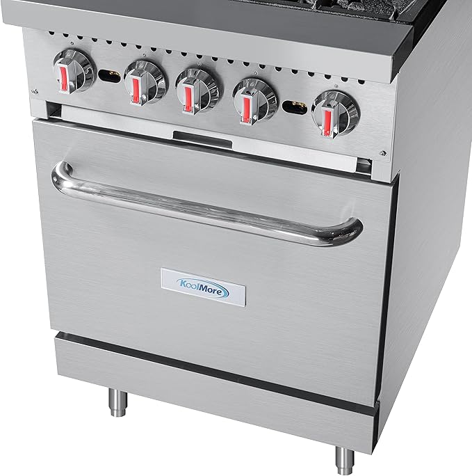 KoolMore 24 in. 4 Burner Commercial Natural Gas Range with Oven (KM-CR24-NG)
