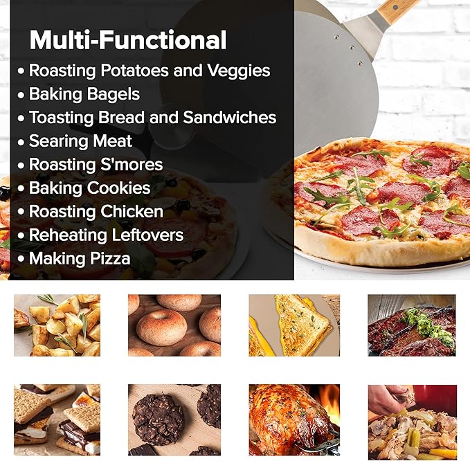 Nuwave Heavy-Duty Cordierite Pizza & Baking Stone, Heat Resistant up to 1472°F, Great for Indoor Electric Ovens, Outdoor Gas, Wood Fire Grills, BBQ Grilling, & Nuwave Bravo XL, Fits Most Frozen Pizzas