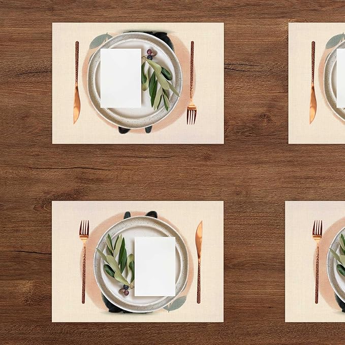 Jauageon Black Bunny Rabbit Placemat Set of 4 Spring Summer Placemats Seasonal Eucalyptus Table Mats for Indoor Outdoor Home Kitchen Dining Decor Party Farmhouse Burlap Table Mats 12x18 Inch