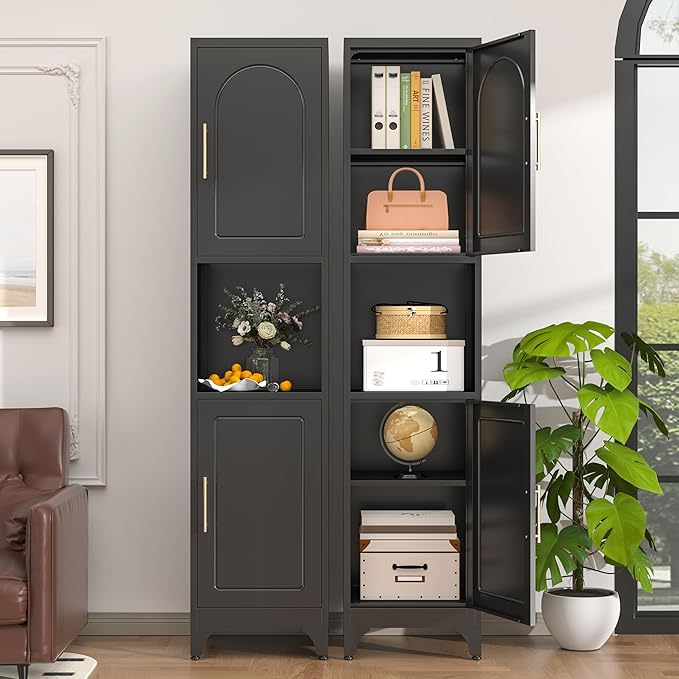 Tall Bathroom Storage Cabinet,Freestanding Storage Cabinet with Doors and Shelves,Slim Bathroom Cabinet,Small Cabinets for Living Room,Pantry