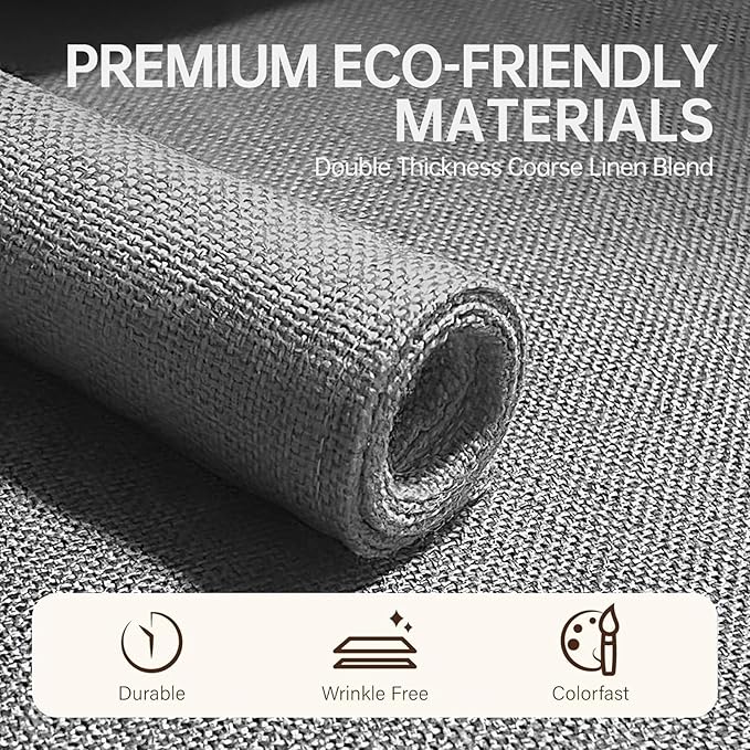 Blue Forest Placemats Set of 8, Dual-Layered Thickened Faux Linen Table Mats Heat Resistant Machine Washable Wrinkle Free Place Mats for Kitchen Dining Outdoor/Indoor (Light Grey)