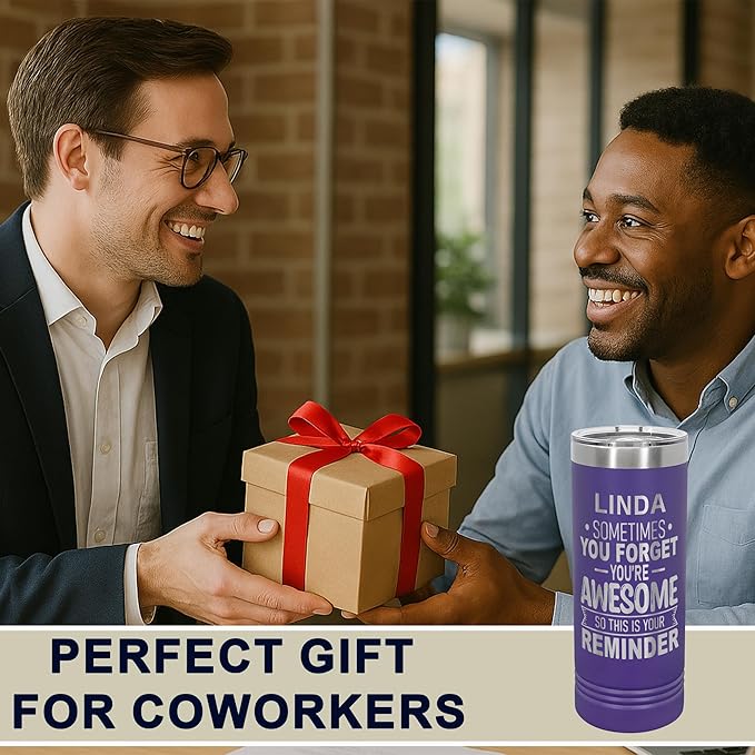 Personalized Inspirational Tumbler, Inspirational Gifts for Men Dad Father Wife Sister Women, Custom Birthday For Him Her, Customized You?셱e Awesome Tumbler, Teacher Coworker Gifts 22oz Purple