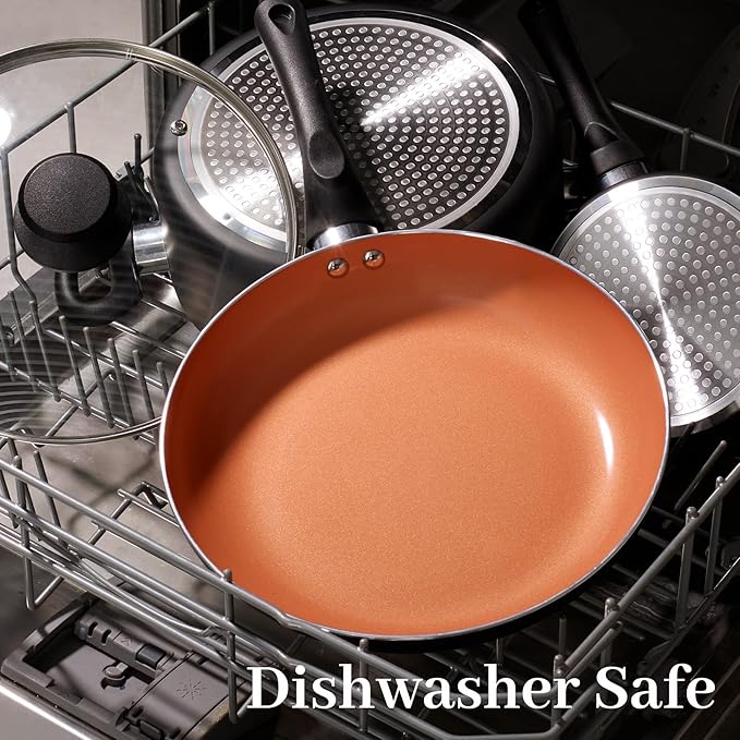 8pcs Gold Ceramic Pots and Pans Set, Cooking Pan Set,Cooking Pot Set Ceramic Pan Set, Nonstick Cookware Set, Induction Safe Kitchen Cooking Set with Frying Pans, Saucepans, shovel and Ladle