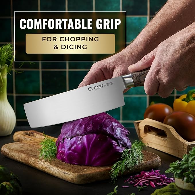Cutluxe 3-Piece Chef Knife Set ??Ultra Sharp Japanese Kitchen Knives, High Carbon Stainless Steel Blades, Full Tang Pakkawood Handles ??Shinobi Series