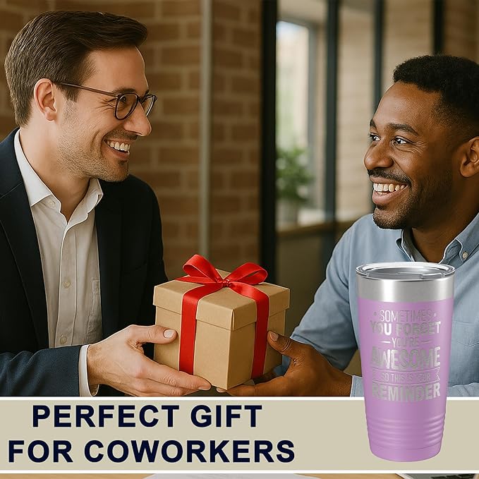 Spotted Dog Company Inspirational Tumbler, Inspirational Gifts for Men Dad Father Wife Sister Women, Birthday For Him Her, You?셱e Awesome Tumbler, Teacher Coworker Gifts 20oz Light Purple