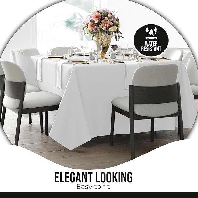 Party Solids 12-Pack White Square Plastic Disposable Tablecloth ??Size: 85 횞 85 Inches ??Square Table Cover for Parties, Picnics & Formal Events
