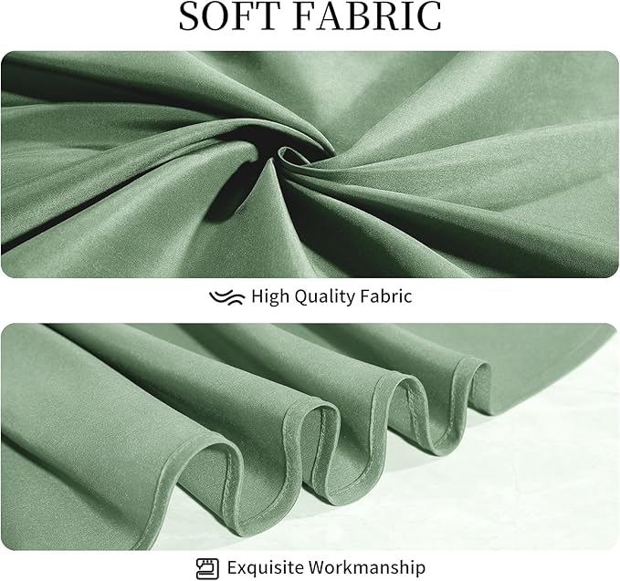 Easy-Going 6 Pack Sage Green Tablecloths 90x156 Inch for 8 Ft Rectangle Table, Washable Polyester Waterproof Stain Resistant Table Cloth, Decorative Table Cover for Kitchen, Dining Tables, Events