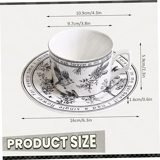 1 Set Tea Cups and Saucers, 200ml Ceramic Vintage Coffee Tea Cups with Gifts Box for Cappuccino Coffee Espresso Lattes Housewarming Party Supply