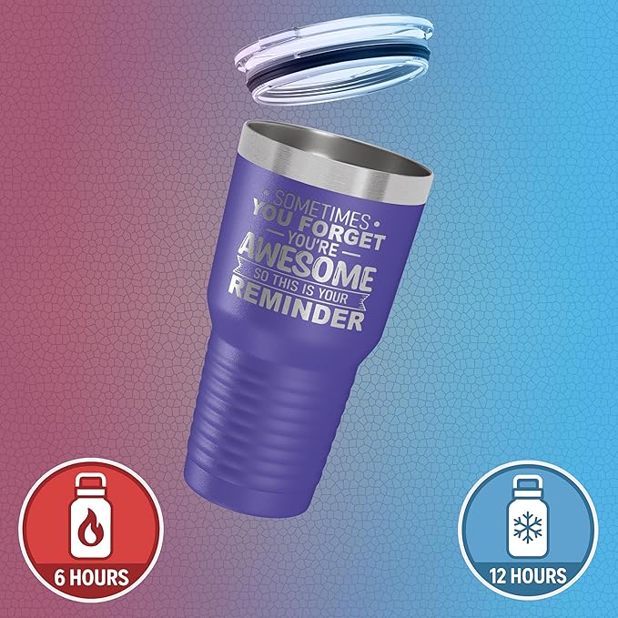 Spotted Dog Company Inspirational Tumbler, Inspirational Gifts for Men Dad Father Wife Sister Women, Birthday For Him Her, You?셱e Awesome Tumbler, Teacher Coworker Gifts 30oz Purple