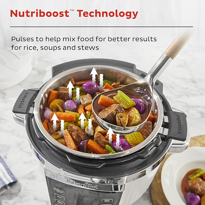 Instant Pot PRO Max Wi-Fi Smart 10-in-1 Pressure Cooker, Steamer, Saute, Warmer, Rice Cooker, Yogurt Maker, Sous Vide, Baker, NutriBoost - Includes App with 2000+ Recipes - 6 Quart