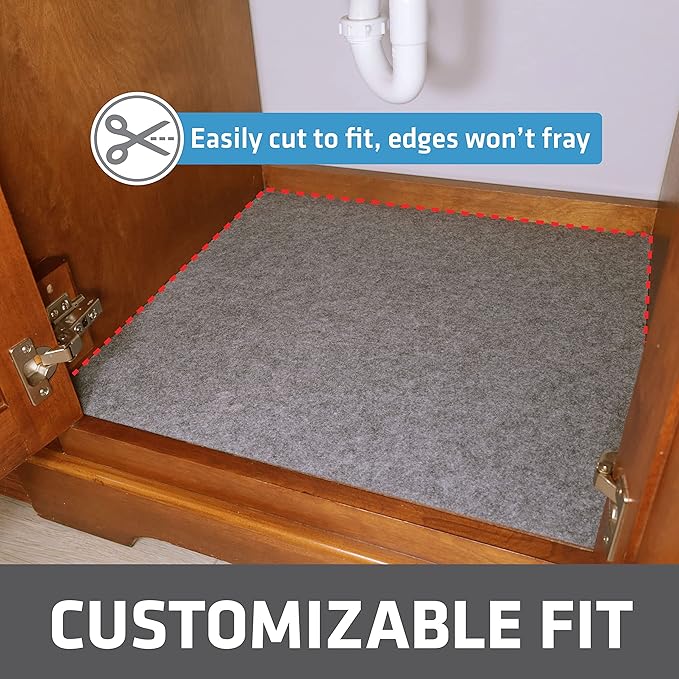 Drymate Premium XL Under Sink Mat, Waterproof Cabinet Protection Mats for Kitchen & Bathroom, Absorbent Shelf Liners, Slip-Resistant, Non-Adhesive, Machine Washable (USA Made)(24?쓝59??(Light Grey)