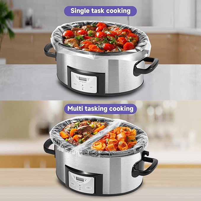 Slow Cooker Liners 3-8 Quart, Cooking Bags Large Size 13"x 21", Slow Cooker Bags Disposable Oval Large For Crock Pot (50)