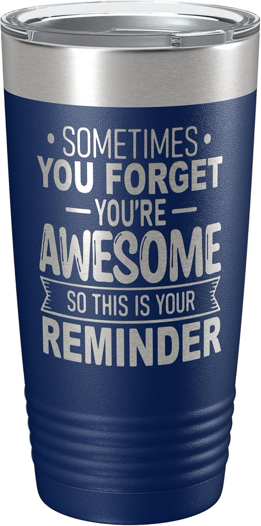 Spotted Dog Company Inspirational Tumbler, Inspirational Gifts for Men Dad Father Wife Sister Women, Birthday For Him Her, You?셱e Awesome Tumbler, Teacher Coworker Gifts 20oz Navy Blue