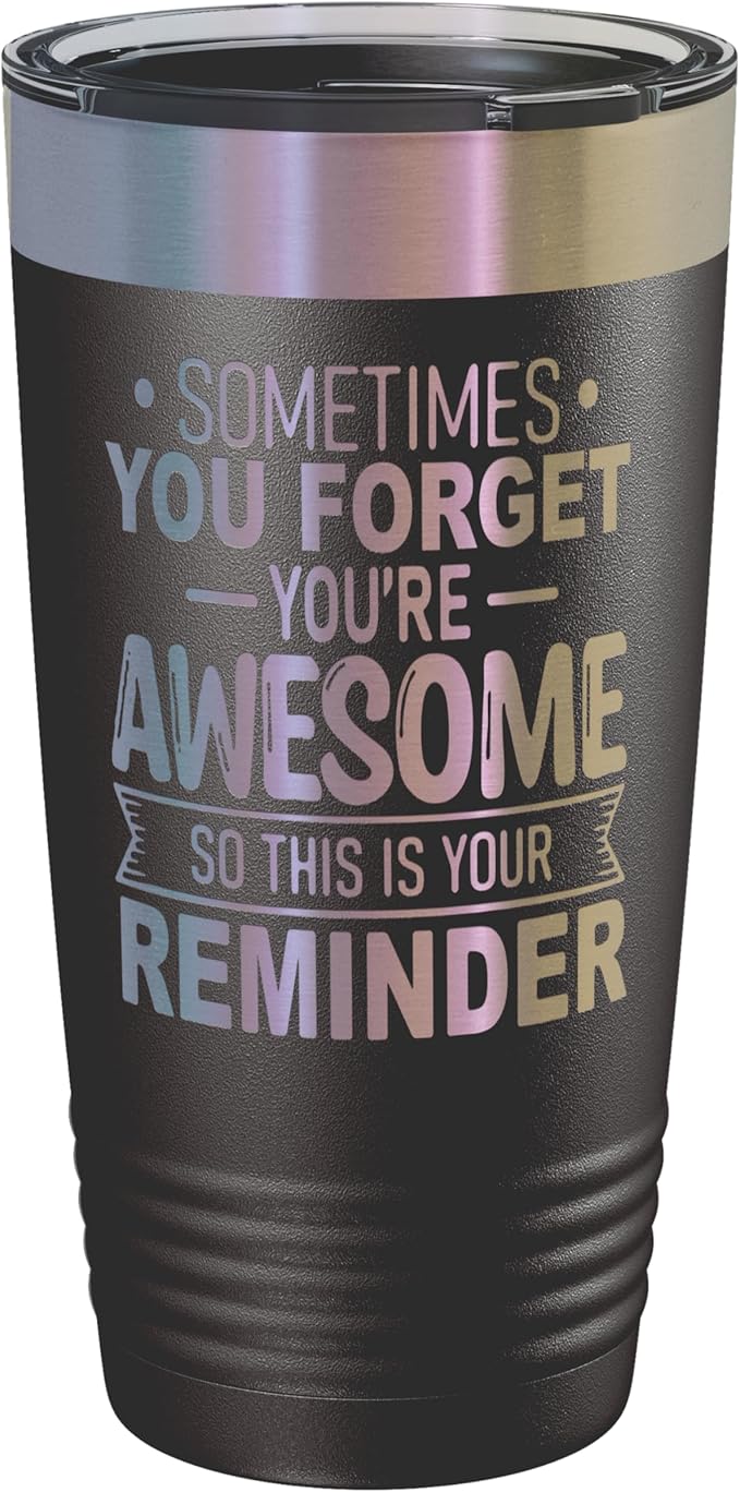 Spotted Dog Company Inspirational Tumbler, Inspirational Gifts for Men Dad Father Wife Sister Women, Birthday For Him Her, You?셱e Awesome Tumbler, Teacher Coworker Gifts 20oz Black Prism