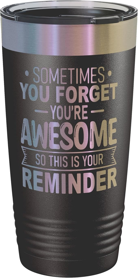 Spotted Dog Company Inspirational Tumbler, Inspirational Gifts for Men Dad Father Wife Sister Women, Birthday For Him Her, You?셱e Awesome Tumbler, Teacher Coworker Gifts 20oz Black Prism