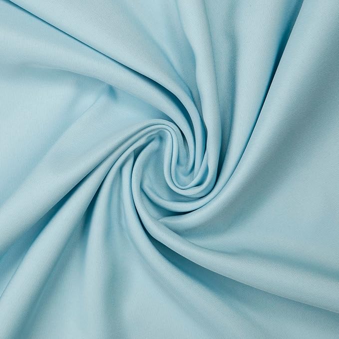 Gee Di Moda Rectangle Tablecloth - 90 x 132 Inch Baby Blue Table Cloth for 6 Foot Tables with Floor-Length Drop - Heavy Duty Washable Fabric for Holiday Party, Dinner, Weddings & Baby Shower