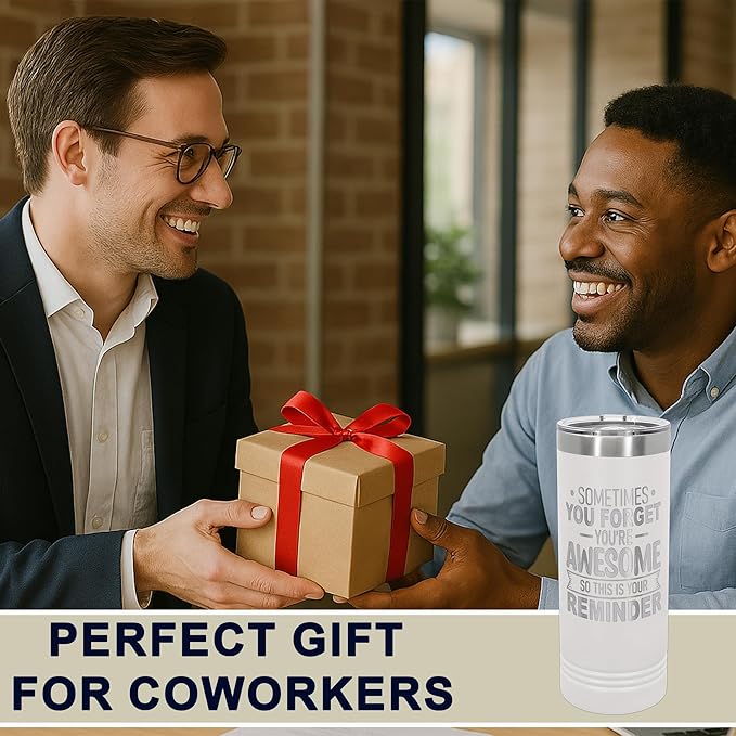 Spotted Dog Company Inspirational Tumbler, Inspirational Gifts for Men Dad Father Wife Sister Women, Birthday For Him Her, You?셱e Awesome Tumbler, Teacher Coworker Gifts 22oz White