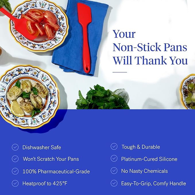 GIR: Get It Right 10-Piece Silicone Ultimate Kitchen Utensil Set ??Spatulas, Ladle, Flip, Spoons, Whisk, Peeler & Spoonula ??Nonstick, Non-Toxic, Heat-Resistant ??Red
