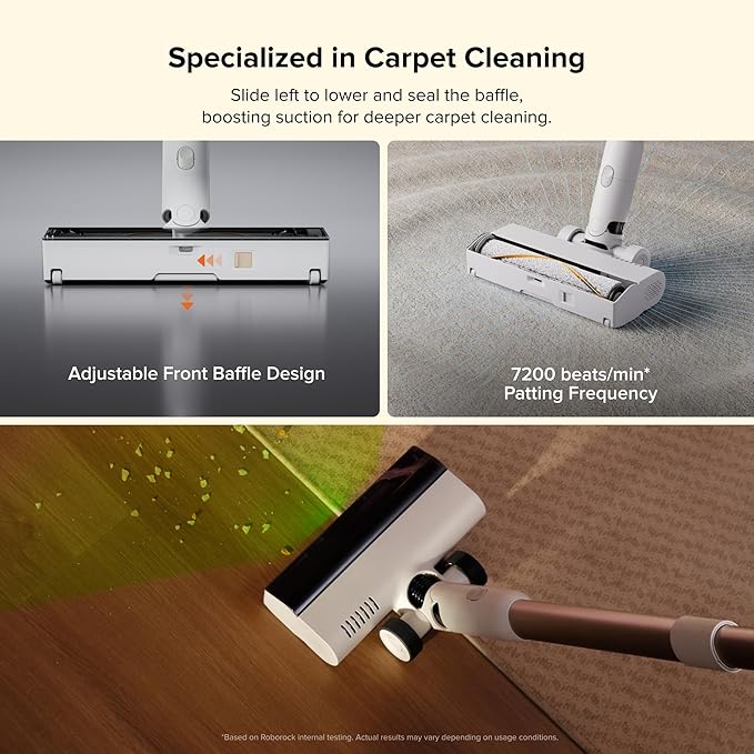 roborock H60 Hub Cordless Stick Vacuum Cleaner with Auto-Empty Dock, 115AW Suction for Carpets and Hard Floors, Vacuum Cleaners with 60-Min Runtime, Anti-Tangle Brush, 140째 Green LED Dust Detection