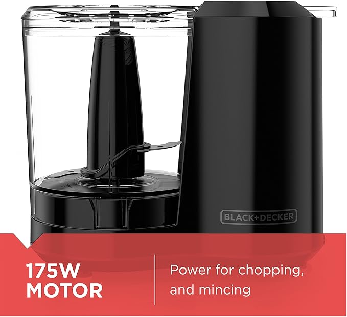 BLACK+DECKER 3-Cup Electric Food Chopper, HC300B, One Touch Pulse, 175W Motor, Stay-Sharp Blade, Dishwasher Safe (Pack of 2)