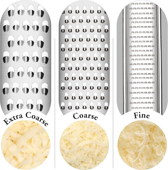 Cambom Lemon Zester Grater Three-piece Suit - Heavy Duty Kitchen Tool for Parmesan Cheese, Ginger, Garlic, Nutmeg, Chocolate, Vegetables竊똅ruits竊똕tainless Steel Grater Dishwasher Safe Black
