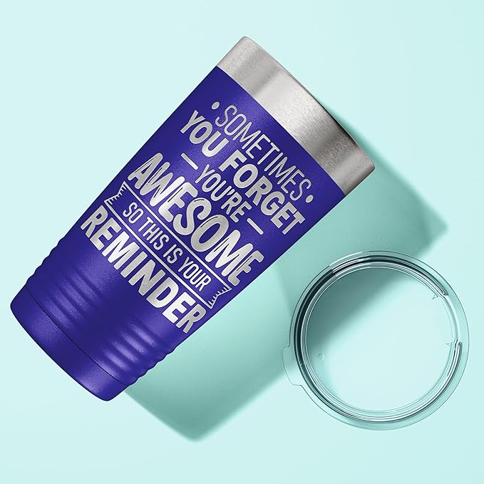 Spotted Dog Company Inspirational Tumbler, Inspirational Gifts for Men Dad Father Wife Sister Women, Birthday For Him Her, You?셱e Awesome Tumbler, Teacher Coworker Gifts 20oz Purple