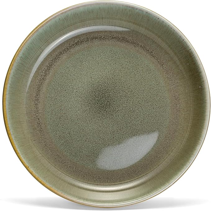Sango Resona Moss Green Stoneware Bowls (Set of 4) ??Durable Stoneware with Reactive Glaze Finish, Microwave & Dishwasher Safe, Perfect for Everyday Dining & Entertainment