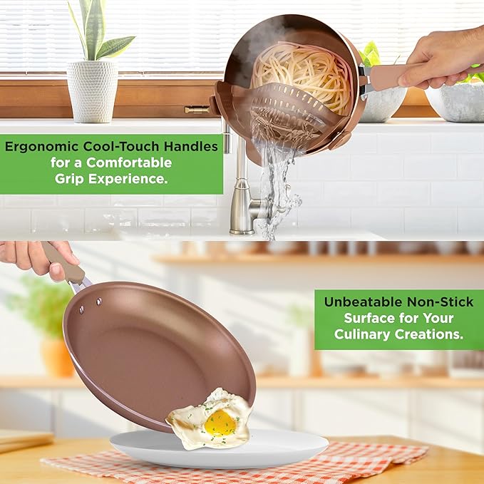 NutriChef 14-Piece Pots and Pans Set Non Stick ??Induction Cookware Set, PFAS-Free Nonstick Cookware for All Cooktops, Includes Kitchen Utensils