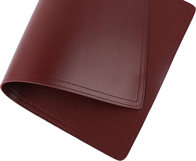 Faux Leather Red Placemats, PU Table Mats, Set of 4, Waterproof, Stain Resistant, Heat Resistant, Non-Slip Easy to Clean for Kitchen Dining Table,Conference Table