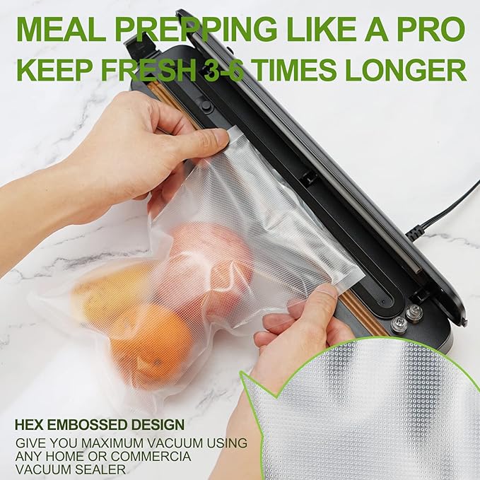W&Y W&Y 100 Single-Ply Vacuum Sealer Bags (6"x10" Quart) ??Pre-Separated, Commercial Grade, BPA Free for Food Storage, Sous Vide & Meal Prep ??1 Pack (100 Count)