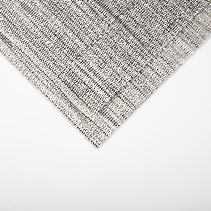SLKQG Sliver Placemats Set of 8 - Easy Clean Modern Durable Washable Vinyl Place Mats - Heat Resistant Placemats for Kitchen Table - PVC Table Mats for Dining Table (Sliver, 8)