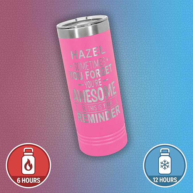 Personalized Inspirational Tumbler, Inspirational Gifts for Men Dad Father Wife Sister Women, Custom Birthday For Him Her, Customized You?셱e Awesome Tumbler, Teacher Coworker Gifts 22oz Pink