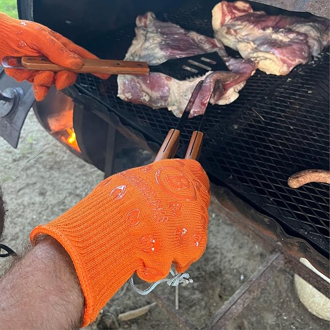 Grill Armor Oven Gloves ??932째F Heat, Fire & Cut Resistant Mitts for BBQ, Grill, Cooking, Grilling, Baking, Smoker & Fire Pit