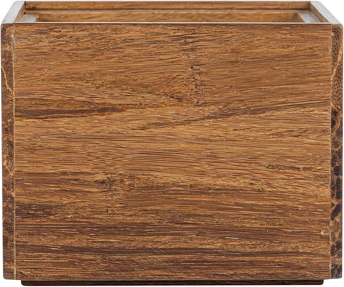 Restaurantware Eco Display 4 Inch x 4 Inch x 3.25 Inch Bamboo Condiment Container 1 Small Spice Box - Chip-Resistant For Seasoning Spices Condiments Natural Bamboo Bamboo Organizer Box
