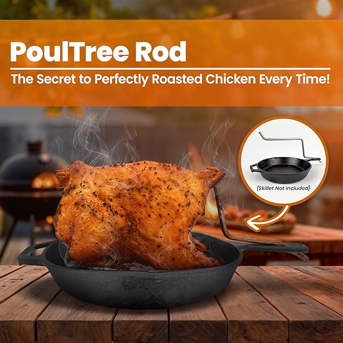 Chicken Penetrator Rod Roaster ??for Juicy Meat & Crispy Skin ??for Grill, Oven & Smoker ??Rotisserie-Style Without Spinning ??Convection Cooking Made Easy - Rod Only