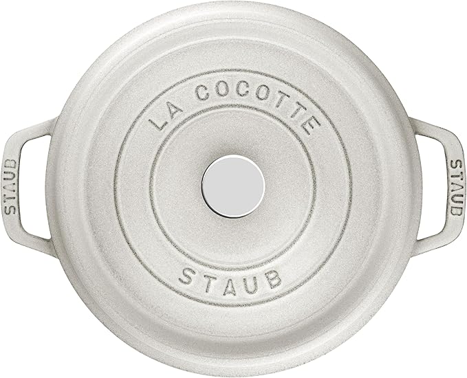 staub La Cocotte Round 40501-412 Pico Cocotte Round Campagne 9.4 inches (24 cm) Large, Both Handed Castings, Enameled Pot, Induction Compatible, Japanese Authentic Product with Serial Number