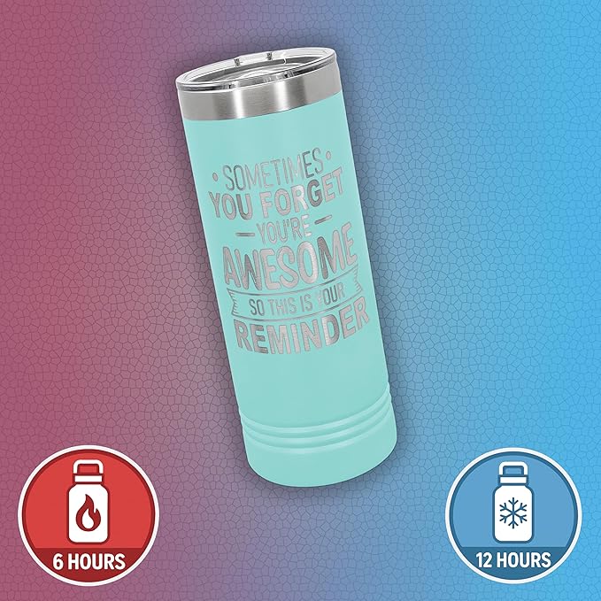 Spotted Dog Company Inspirational Tumbler, Inspirational Gifts for Men Dad Father Wife Sister Women, Birthday For Him Her, You?셱e Awesome Tumbler, Teacher Coworker Gifts 22oz Teal