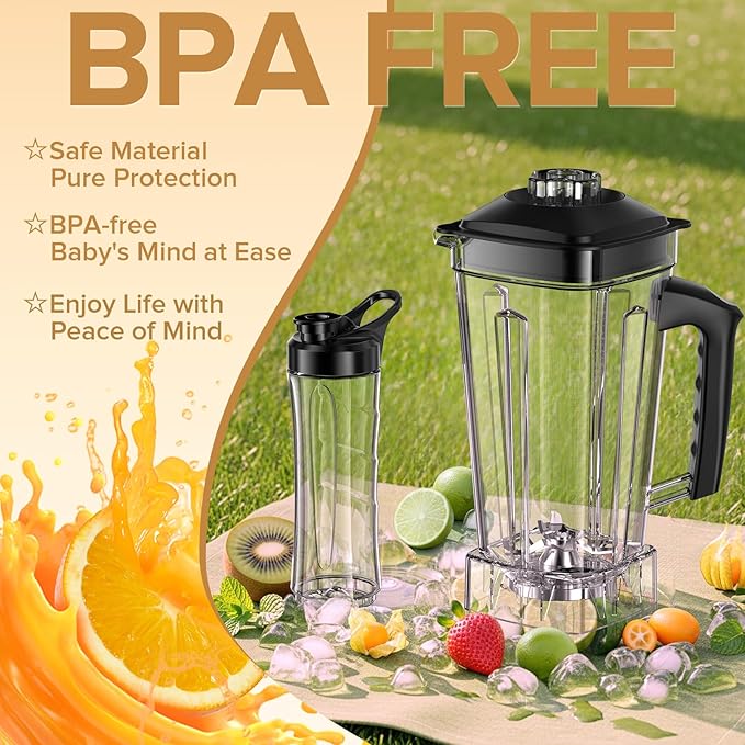 Blender for Smoothies, Blenders for Kitchen with 68Oz. Pitcher and 20Oz.Juicer Container, Smoothie Blender for Ice Crushing, Frozen Fruits, Red