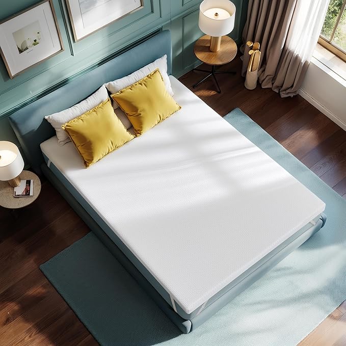 SyMax Full Mattress Topper, High Density Memory Foam Bed Topper with Breathable Removable Cover, CertiPUR-US Certified, 3 Inch