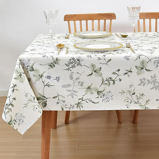 LOHASCASA Vinyl Oilcloth Tablecloth Small Oblong Waterproof Spillproof Wipeable PVC Heavy Duty Plastic Tablecloths Weights for Summer Outdoor Rv Picnic Table Cloth - 6 ft 54 x 72 Inch