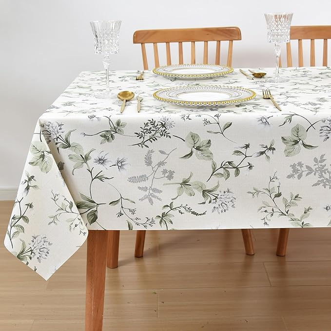 LOHASCASA Square Vinyl Oilcloth Tablecloth Waterproof Wipeable PVC Heavy Duty Plastic Party Spill Proof Tablecloths for Cardtable Tablecloth - 4Ft 54 x 54 Inch