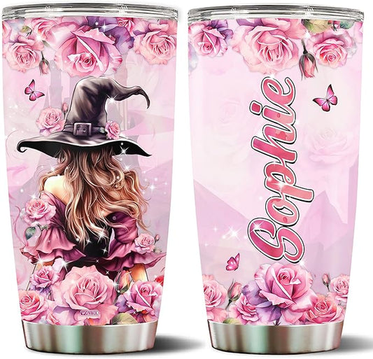 WONWIX Personalized Witch Gift for Women, Girls, Wife, Daughter Insulated Stainless Steel Coffee Cup Mug Water Bottle Tumbler Gifts for Witches Lovers, Birthdays, Christmas, Mother's Day, Valentine